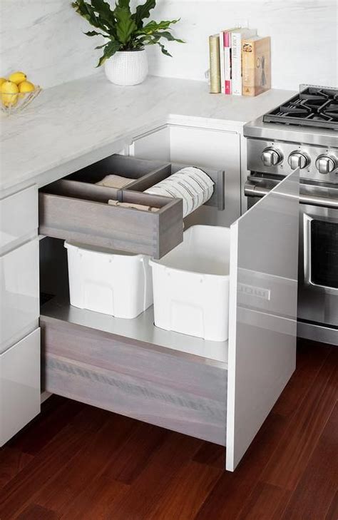 20 Stunning Kitchen Trash Can Cabinet Ideas SWEETYHOMEE