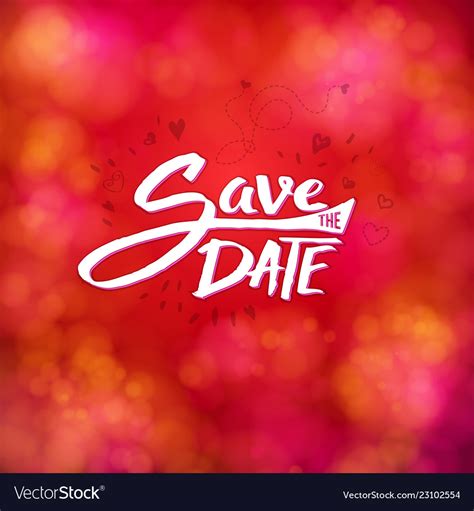 Save The Date Event Stationery With White Text Vector Image