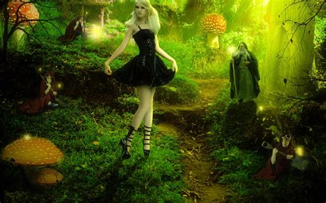 Barbie Fairy Forest Fantasy Trees Magical Wizard Mushroom Women Girl