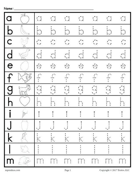 Free Lowercase Letter Tracing Worksheets For Work Free Printable Tracin
