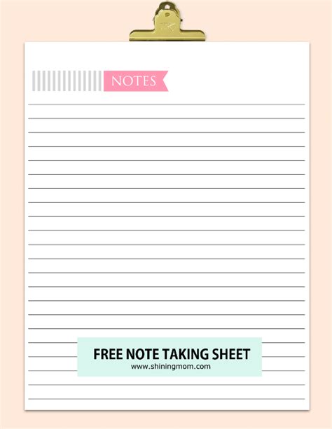 Cute Printable Notes Template