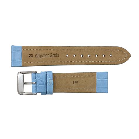 22mm Light Blue Leather Watch Band Watch Straps Esslinger Watchbands