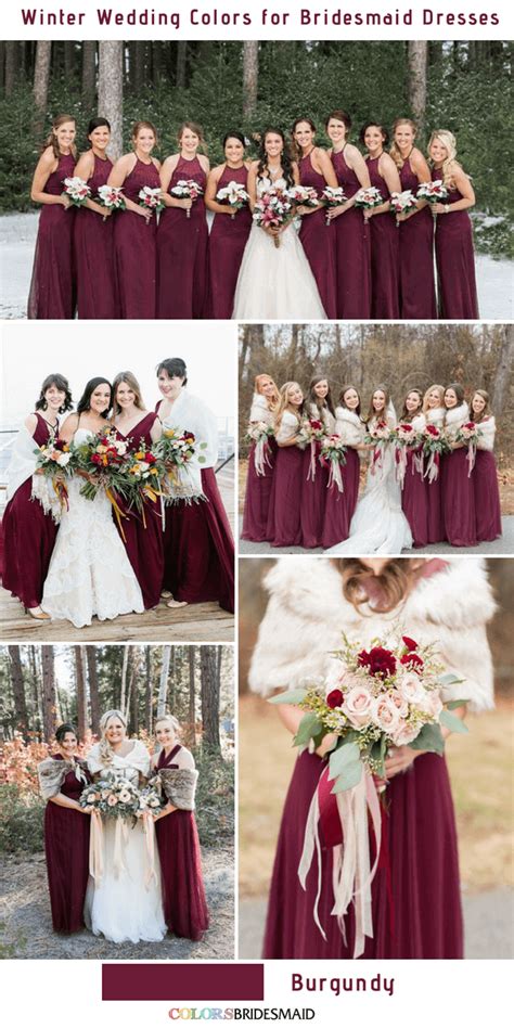 Top 10 Winter Wedding Colors For Bridesmaid Dresses Winter Bridesmaid
