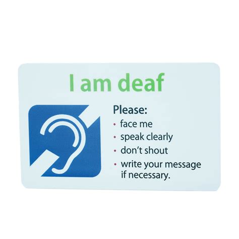 I Am Deaf Communication Card Hearing Dogs For Deaf People