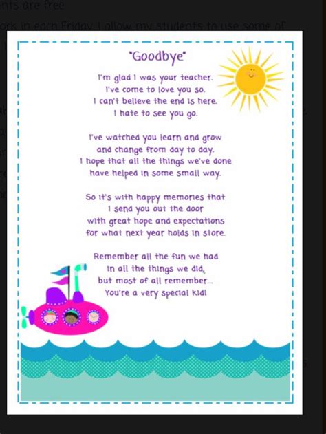 Auf Wiedersehen Poem Poems For Students Preschool Poems Kids Poems