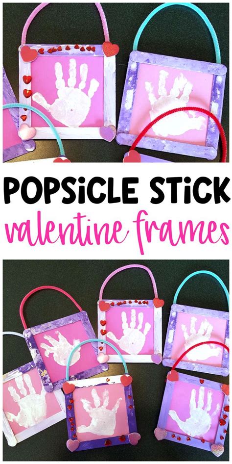 Popsicle Stick Valentine Frames Valentine Crafts For Kids Valentines