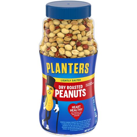 Planters Lightly Salted Dry Roasted Peanuts 16 Oz Jar Walmart