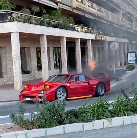 Ferrari F40 Catches Fire In Monaco Resident Attempts To Put Out Flames