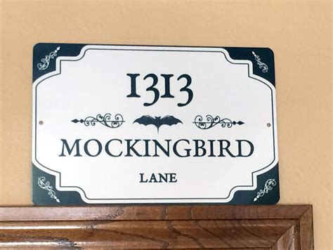 1313 Mockingbird Lane Halloween Sign Metal Print Sign The Etsy