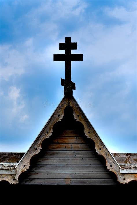 Cross At Top Of Wooden Church Roof Stock Photo Image Of Culture