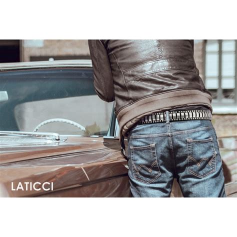 Men S Black Studded Belt Fullgrain Cowhide Leather LATICCI