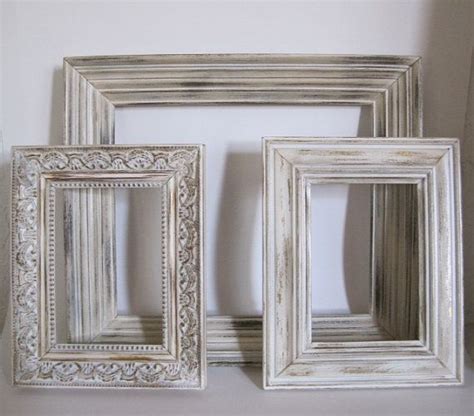 Shabby Chic Picture Frames Set Of 3 Distressed By Sealoveandsalt 50