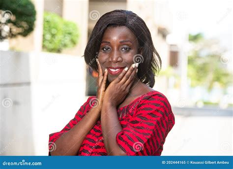 Close Up Of A Mature Smiling African Woman Stock Image Image Of