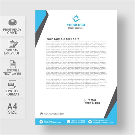 Layout, graphics, colours, fonts and paper type. Letterhead Design Template Free Download - Print Ready - Wisxi.com