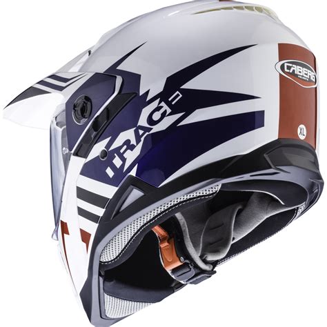 Dual sport helmets commonly feature a wider face opening, encouraging the wear of goggles and have an attached visor to block the sun and additional debris while riding. Caberg X-Trace Lux Dual Sport Helmet Off Road Moto-X Sun ...