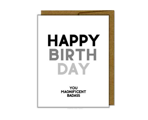 Happy Birthday Magnificent Badass Single Card Etsy