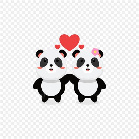 Panda Couple Vector Hd Images Cute Couple Panda With Love Panda