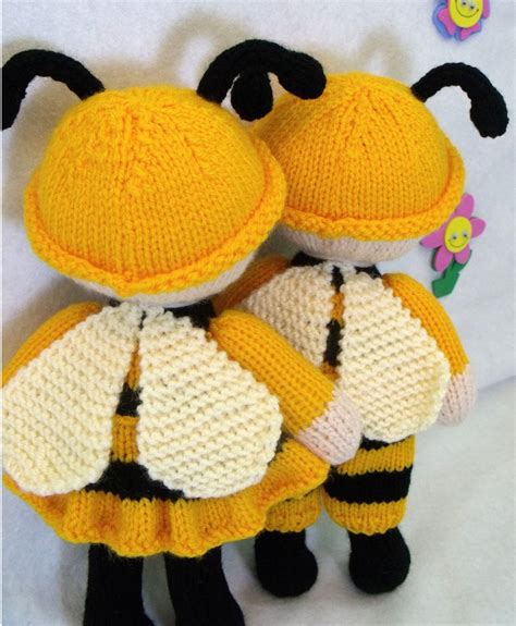 Toy Doll Knitting Pattern Cuties Honey Bee Dolls Pdf Instant