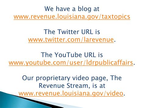 Ppt Louisiana Department Of Revenue Powerpoint