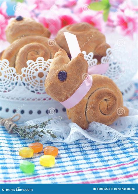 Easter Bunny Shaped Sweet Bread Homemade Bread Rolls Easter Treat