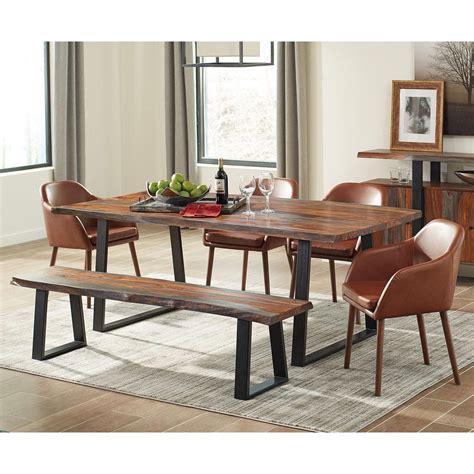 This length of space allows for a comfortable seat. Winston 6PC Cognac Dining Set, Black, Size 6-Piece Sets #hobbylobbyfurniture | Faux leather ...