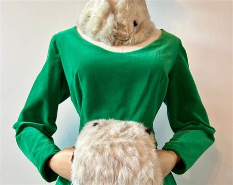 1920s ermine shawl collar and muff 20s white dotted fur set vintage winter accessories osfm etsy