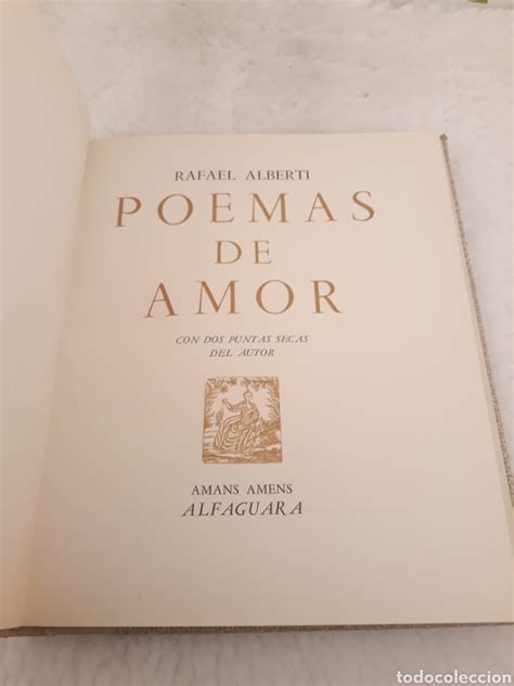Poemas De Amor Rafael Alberti Primera Edicion Comprar Libros De