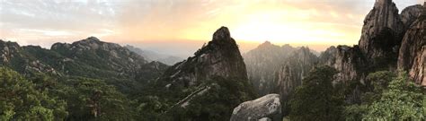 Sunset In Huangshan China Yellow Mountains Rpics