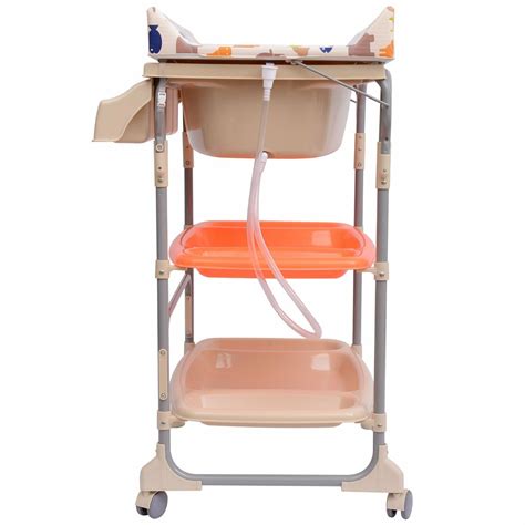 Costzon baby bathing table and tub. Homcom Baby Unit Changing Station with a Bath, Changing ...