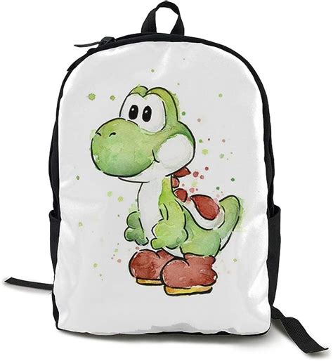 Jp： Yoshi Watercolor Mario Fashion Backpack College Bags For