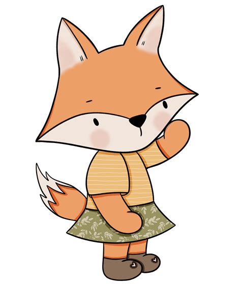 Free Cute Fox Cartoon Design Character 9363306 Png With Transparent