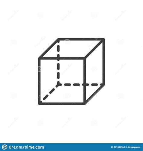 Figura Geométrica Icono Del Cubo Del Esquema Ilustración Del Vector