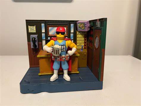 Playmates Simpsons Moes Tavern With Duffman Figure Interactive Environment Used 4591413102