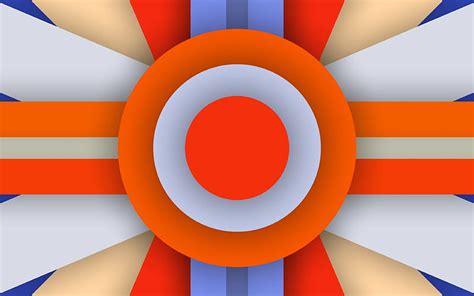 Colorful Abstraction Orange Circles Geometry Lines Creative Hd