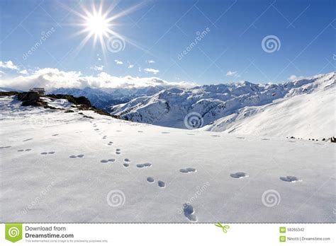 Snow Mountain And Winding Highway Royalty Free Stock Photo