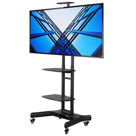 Yaheetech Adjustable Mobile Tv Stand With Mount Rolling Tv Cart For 32