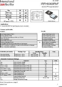 Irfh Tr Datasheet V Single N Channel Hexfet Power Mosfet In A