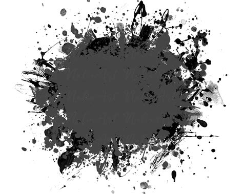 Background Paint Splatter Grey Black Splash Frame Splatter Etsy