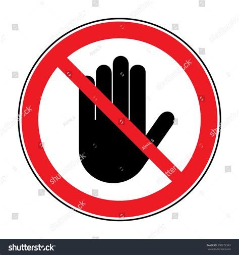 Stop Sign No Entry Black Hand Stock Vector 290272343 Shutterstock