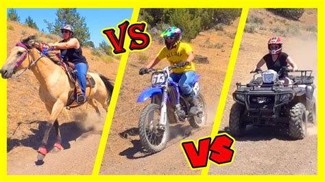 Remember, pro dirt bike racers practice a lot! 🏁 Dirt Bike vs Horse vs ATV Time Trial Race! 🏇 🐴 - YouTube