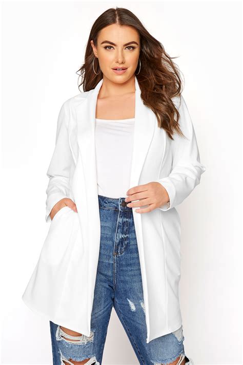 White Longline Blazer Yours Clothing