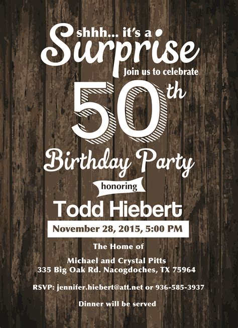 Surprise 50th Birthday Invitation 50th Birthday Invitations Surprise