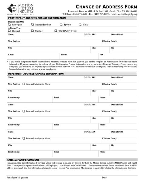 Change Of Address Form Fill Out And Sign Printable Pdf Template