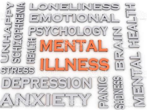 3d Image Mental Illness Issues Concept Word Cloud Background Stock ...