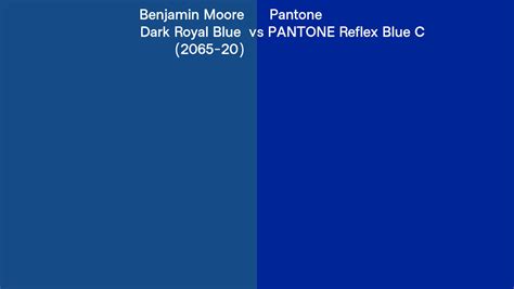 Benjamin Moore Dark Royal Blue 2065 20 Vs Pantone Reflex Blue C Side
