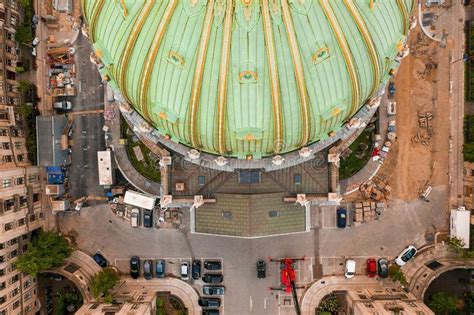 Aerial View Of The Dome Of Frederik S Church In Copenhagen Stock Image