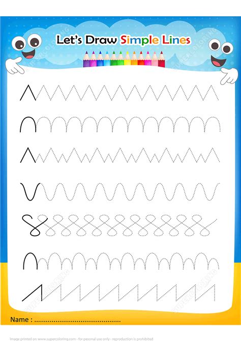 Straight lines will generate backwash of permanence, strength and simplicity. Draw Simple Lines Handwriting Practice Worksheet | Free ...