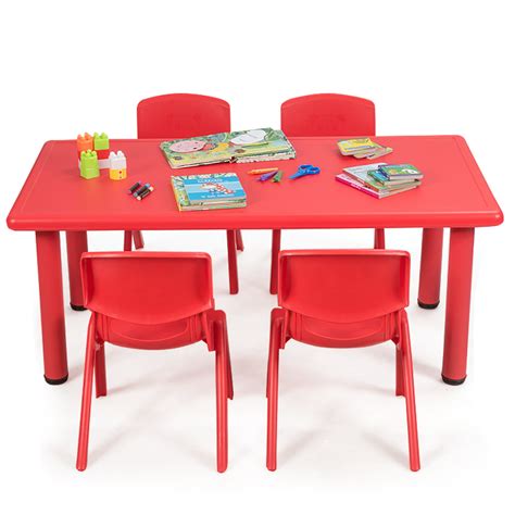 Kids Table And 4 Chairs Set Activity Desk And Chair Set Indooroutdoor Home