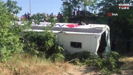 Son dakika haberi Kırklareli nde yolcu otobüsü devrildi Çok sayıda ölü