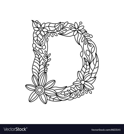 In this section we have collected coloring that help kids master the alphabet, learn numbers and, most importantly, learn how to write neatly. Letter D coloring book for adults Royalty Free Vector Image